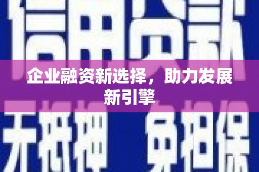 右玉企业融资新选择，助力发展新引擎