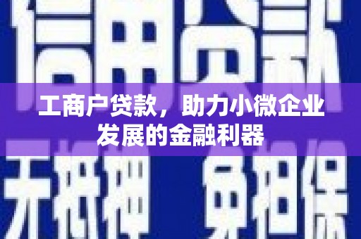 右玉工商户贷款，助力小微企业发展的金融利器