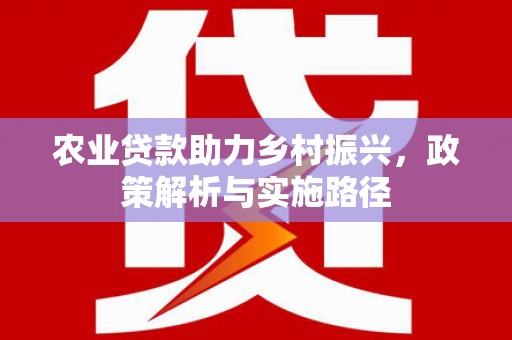 右玉农业贷款助力乡村振兴，政策解析与实施路径