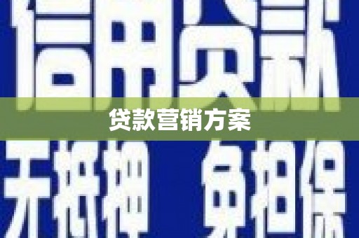 右玉贷款营销方案