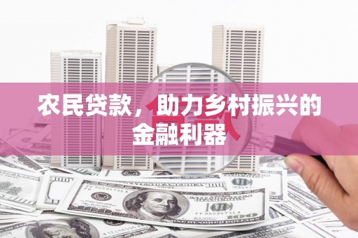 右玉农民贷款，助力乡村振兴的金融利器