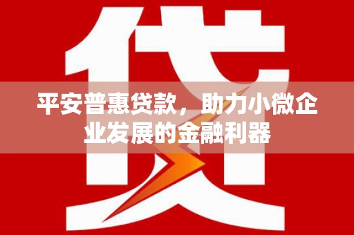 右玉平安普惠贷款，助力小微企业发展的金融利器