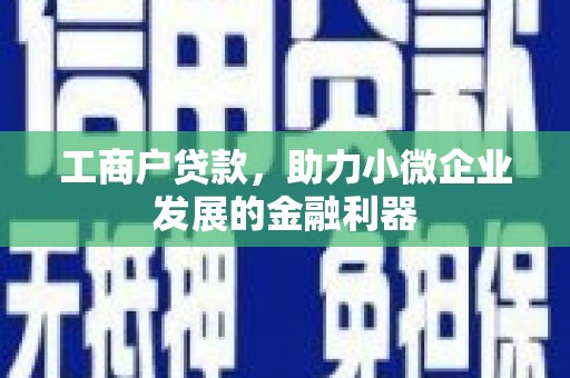 右玉工商户贷款，助力小微企业发展的金融利器