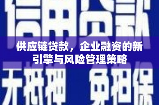 右玉供应链贷款，企业融资的新引擎与风险管理策略