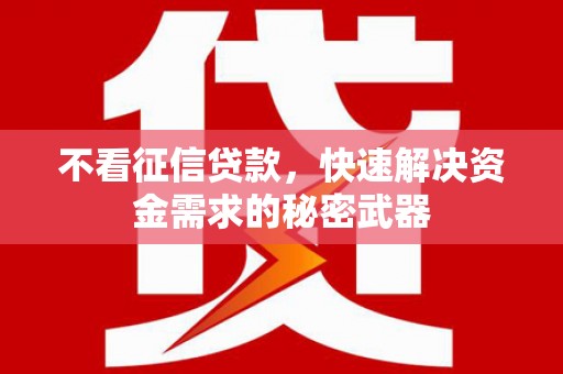 右玉不看征信贷款，快速解决资金需求的秘密武器