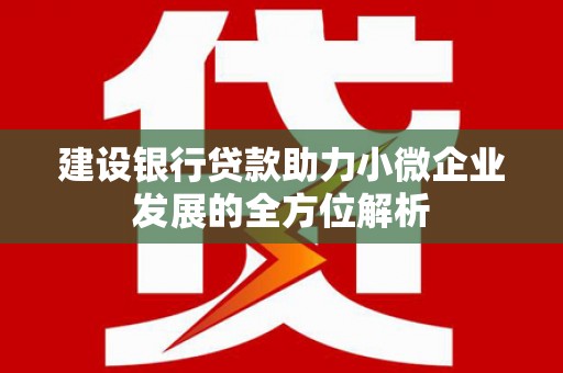 右玉建设银行贷款助力小微企业发展的全方位解析