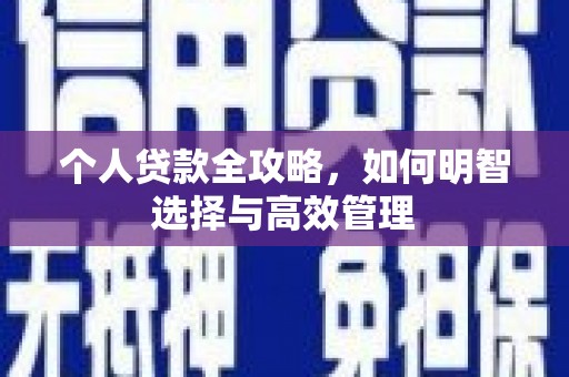右玉个人贷款全攻略，如何明智选择与高效管理